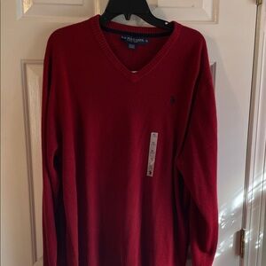 U.S. Polo Assn. Men's Burgundy V-Neck Sweater